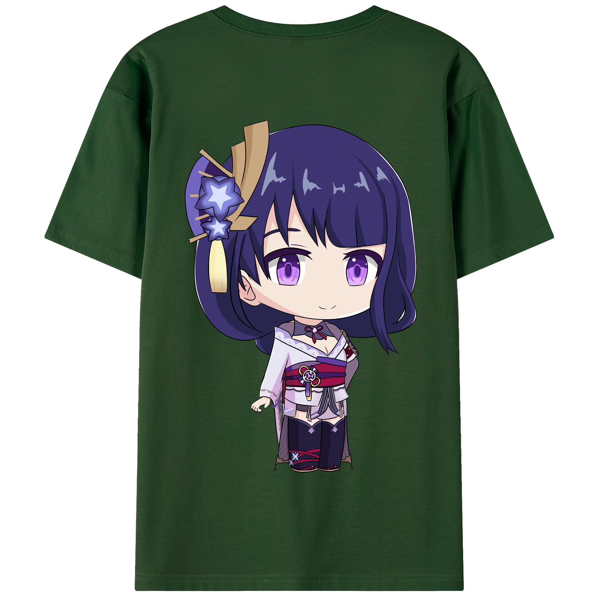 げんし神 雷電将軍 らいでんしょうぐん genshin Raiden Shogun 綿100％半袖Tシャツ（背面プリント）